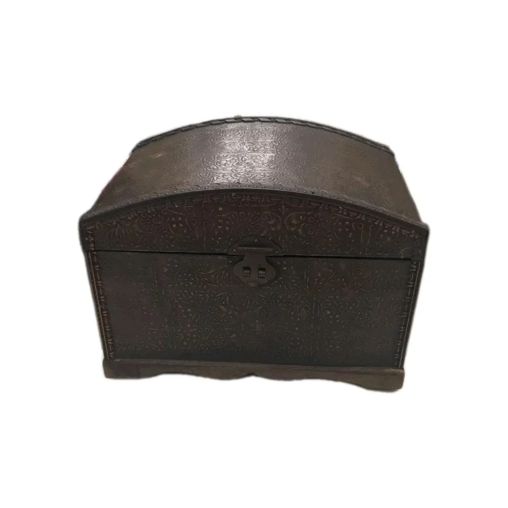 Vintage Brown Cooper‎ Or BrassCovered Layered Chest With Some Scuffs Unbranded